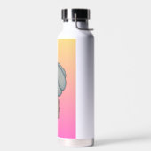 Blue Flower with Pink background ウォーターボトル (左面)