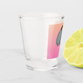 Blue flower with pink background ショットグラス (左)