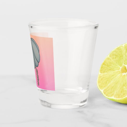 Blue flower with pink background ショットグラス (右)