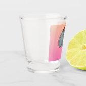 Blue flower with pink background ショットグラス (左)