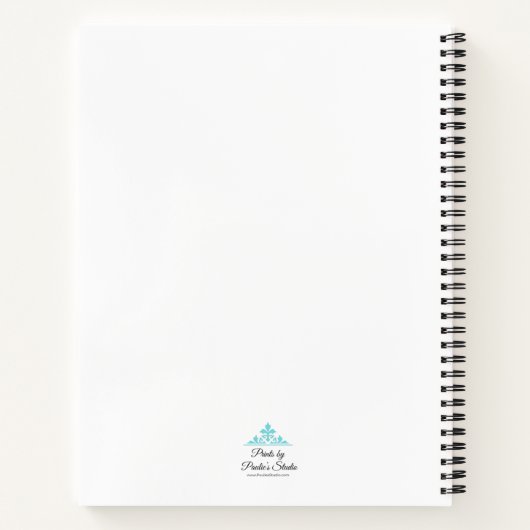 Blue Flower with pink background ノートブック (裏面)