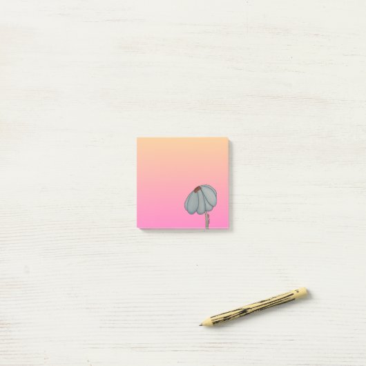 Blue Flower with Pink Background ポストイット (デスク上)