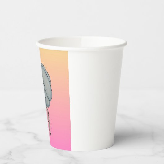 Blue flower with pink background 紙コップ (左)
