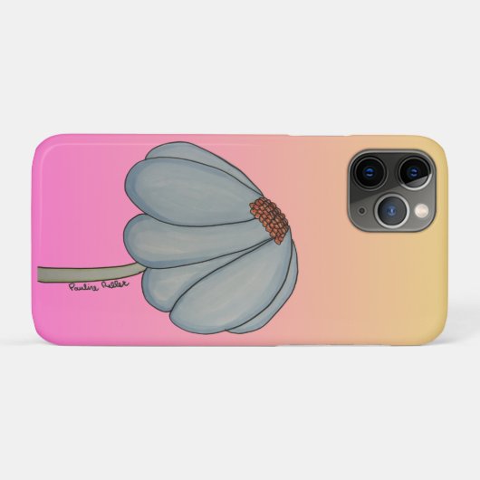 Blue Flower with pink background Case-Mate iPhoneケース (裏面(横))