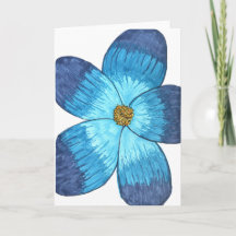 Blue Flower with white background blank