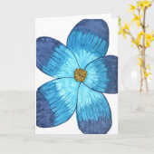 Blue Flower with white background blank カード (黄色い花)