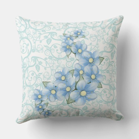 Blue Flowers クッション (裏面)