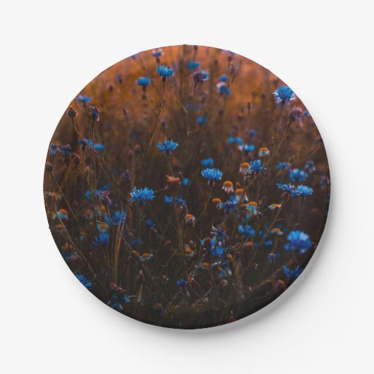 Blue flowers ペーパープレート (正面)