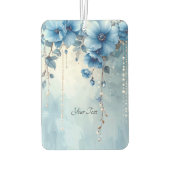 Blue Flowers and Pearls Air Freshener カーエアーフレッシュナー (裏面)