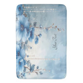 Blue Flowers and Pearls Bath Mat バスマット (正面縦)