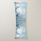 Blue Flowers and Pearls Body Pillow ボディピロー (正面縦)