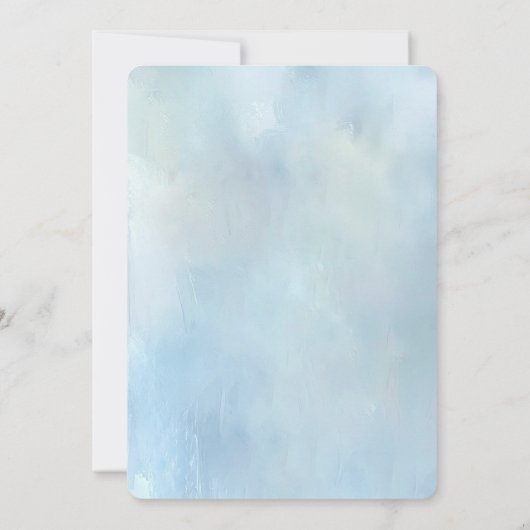 Blue Flowers and Pearls Bridal Shower 招待状 (裏面)