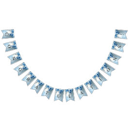 Blue Flowers and Pearls Bunting Flag バンティングフラッグ