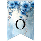 Blue Flowers and Pearls Bunting Flag バンティングフラッグ (第2の旗)