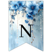Blue Flowers and Pearls Bunting Flag バンティングフラッグ (第3の旗)