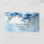 Blue Flowers and Pearls Business Card 名刺 (裏面)