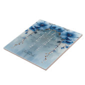 Blue Flowers and Pearls Ceramic Tile タイル (側面)