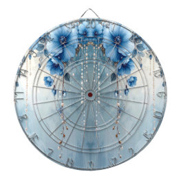 Blue Flowers and Pearls Dartboard ダーツボード