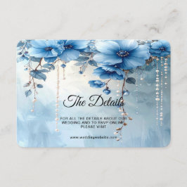 Blue Flowers and Pearls Detail エンクロージャーカード