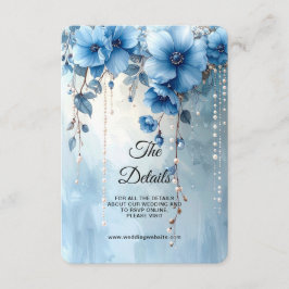 Blue Flowers and Pearls Detail Enclosure エンクロージャーカード