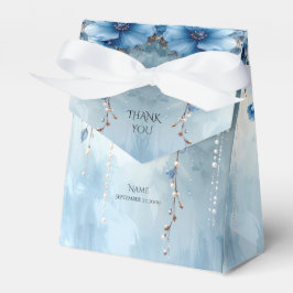 Blue Flowers and Pearls Favor Box フェイバーボックス