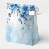 Blue Flowers and Pearls Favor Box フェイバーボックス (裏面サイド)
