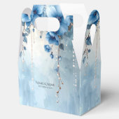 Blue Flowers and Pearls Favor Box フェイバーボックス (オープン)