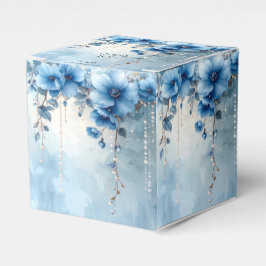 Blue Flowers and Pearls Favor Box フェイバーボックス