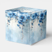 Blue Flowers and Pearls Favor Box フェイバーボックス (裏面サイド)