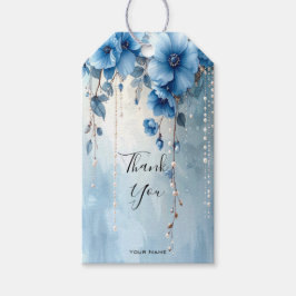 Blue Flowers and Pearls Gift Tag ギフトタグ