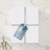 Blue Flowers and Pearls Gift Tag ギフトタグ (より糸付き)