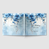 Blue Flowers and Pearls Guest Book ゲストブック (全面)