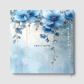 Blue Flowers and Pearls Guest Book ゲストブック (裏面)