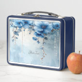 Blue Flowers and Pearls Lunch box メタルランチボックス (インサイチュ)