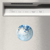 Blue Flowers and Pearls Magnet マグネット (インサイチュ (食洗機))