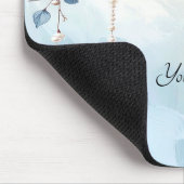 Blue Flowers and Pearls Mousepad マウスパッド (コーナー)