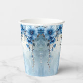 Blue Flowers and Pearls Paper Cups 紙コップ (裏面)