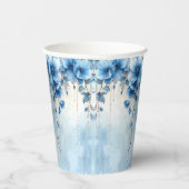 Blue Flowers and Pearls Paper Cups 紙コップ (右)