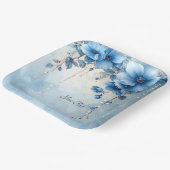Blue Flowers and Pearls Paper Plate ペーパープレート (傾斜あり)