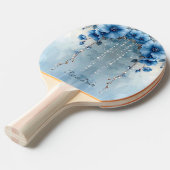 Blue Flowers and Pearls Ping Pong Paddle 卓球ラケット (正面アングル)