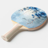 Blue Flowers and Pearls Ping Pong Paddle 卓球ラケット (正面アングル)