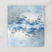 Blue Flowers and Pearls Place Card プレイスカード (外部開封)