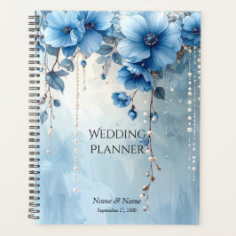 Blue Flowers and Pearls Planner プランナー手帳
