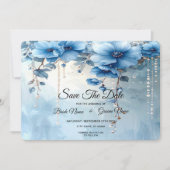Blue Flowers and Pearls Save The Date セーブザデート (正面)