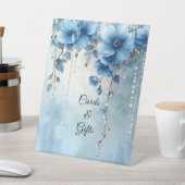 Blue Flowers and Pearls Tabletop Signs 台座サイン (インサイチュ)