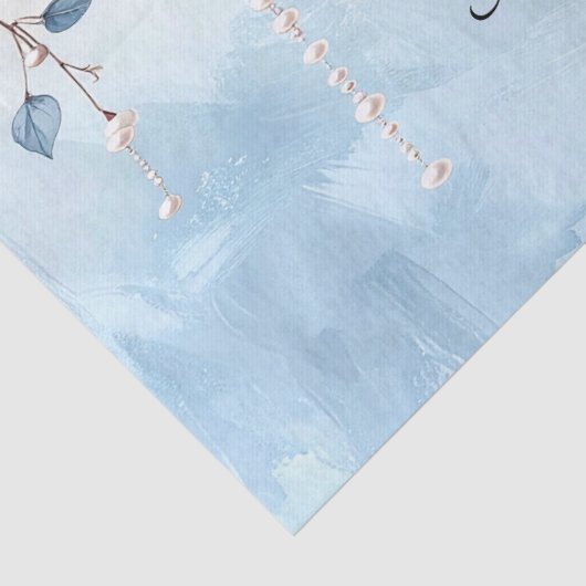 Blue Flowers and Pearls Tissue Paper 薄葉紙 (詳細)