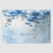 Blue Flowers and Pearls Tissue Paper 薄葉紙 (正面)
