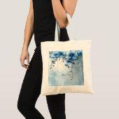 Blue Flowers and Pearls Tote Bag トートバッグ (正面(商品))