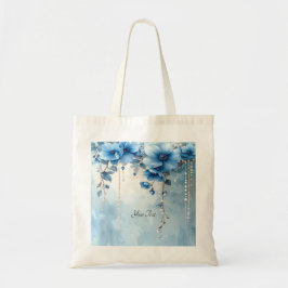 Blue Flowers and Pearls Tote Bag トートバッグ