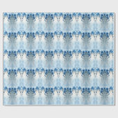 Blue Flowers and Pearls Wrapping Paper ラッピングペーパー (フラット)